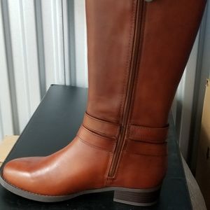 INC knee high leather boots cognac, sz 6
